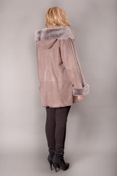 Дубленка с капюшоном
